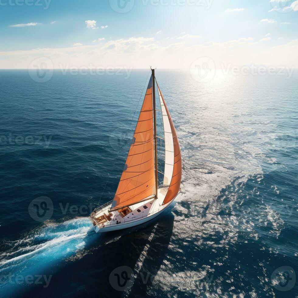 yacht boat sea sailing wind speed navigation freedom relaxation flow romantic photography aerial photo