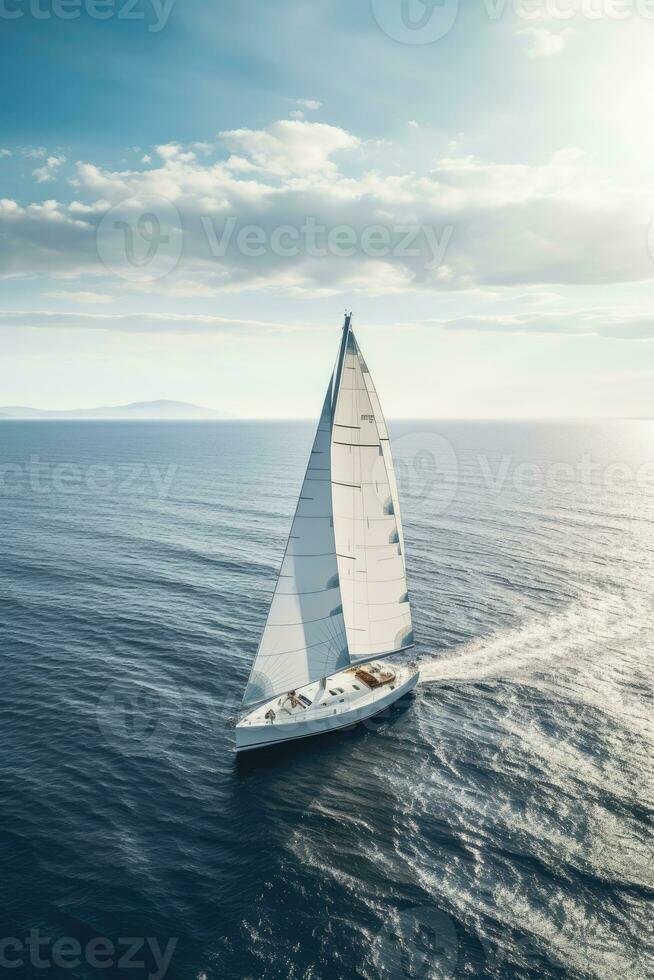 yacht boat sea sailing wind speed navigation freedom relaxation flow romantic photography aerial photo