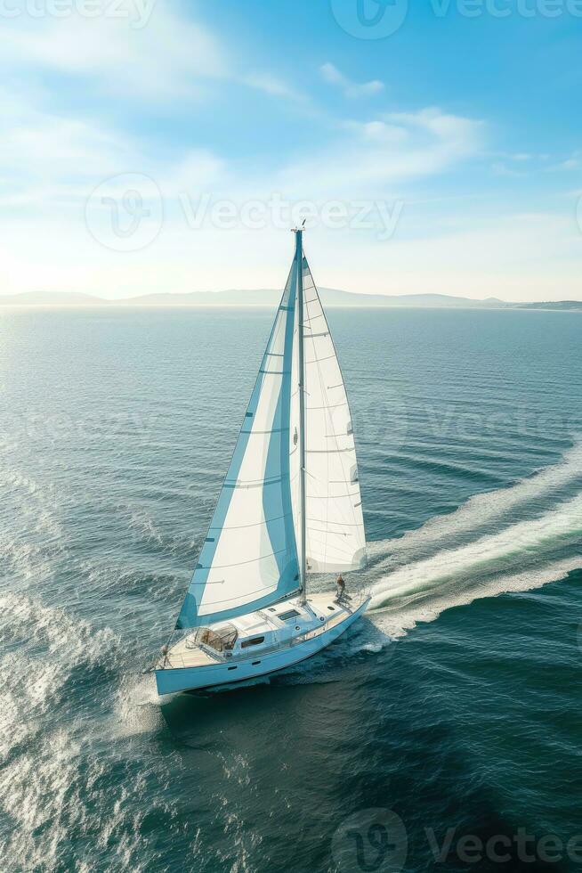 yacht boat sea sailing wind speed navigation freedom relaxation flow romantic photography aerial photo