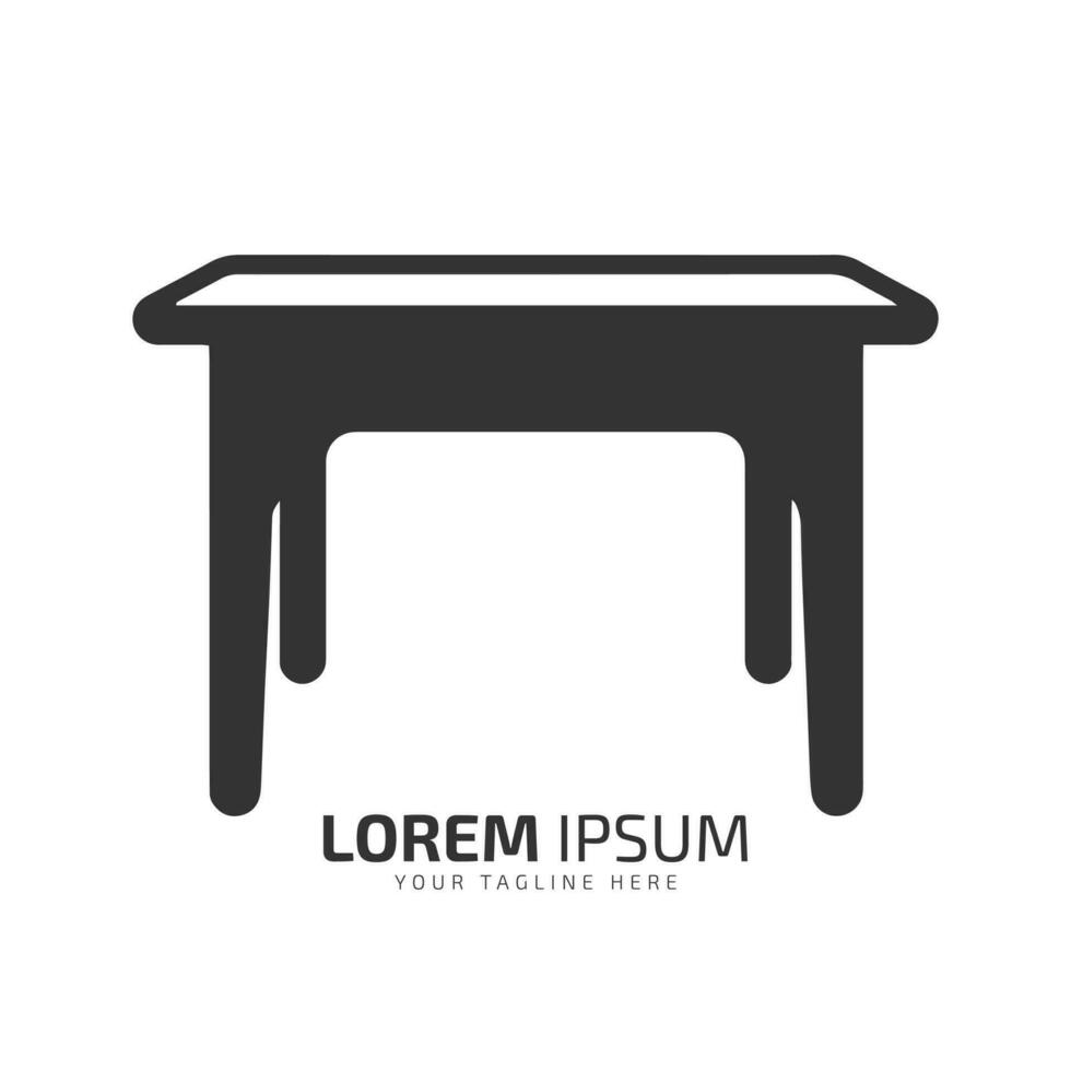 mínimo y resumen logo de mesa vector escritorio icono computadora mesa silueta aislado modelo diseño mejor bosquejo