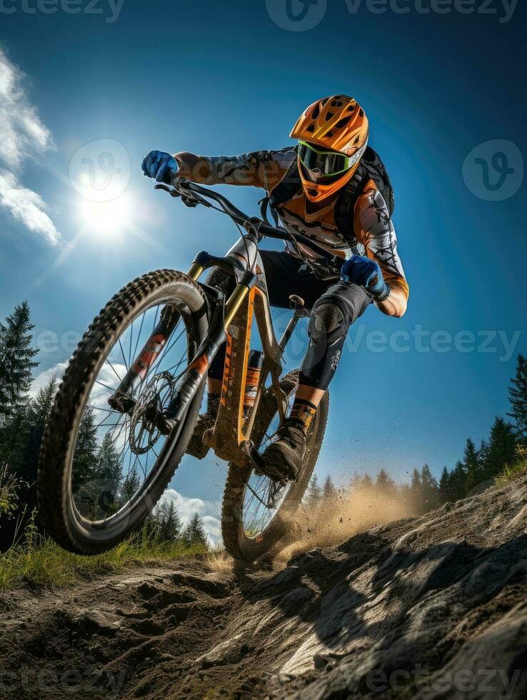 bike ride photo helm Mountains tourism searching speed extreme cycling freedom motion outdoors