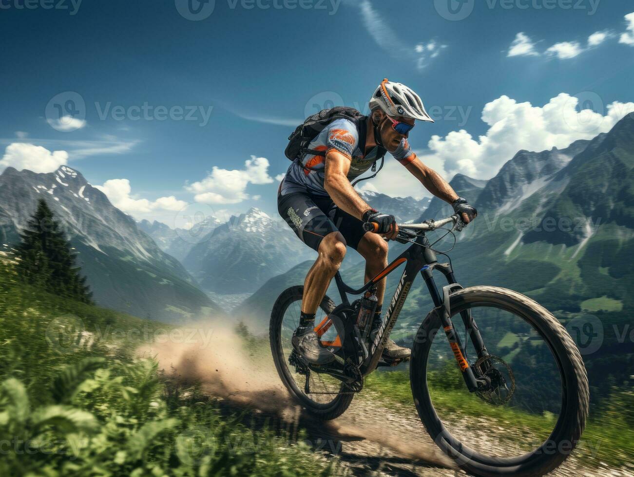 bike ride photo helm Mountains tourism searching speed extreme cycling freedom motion outdoors