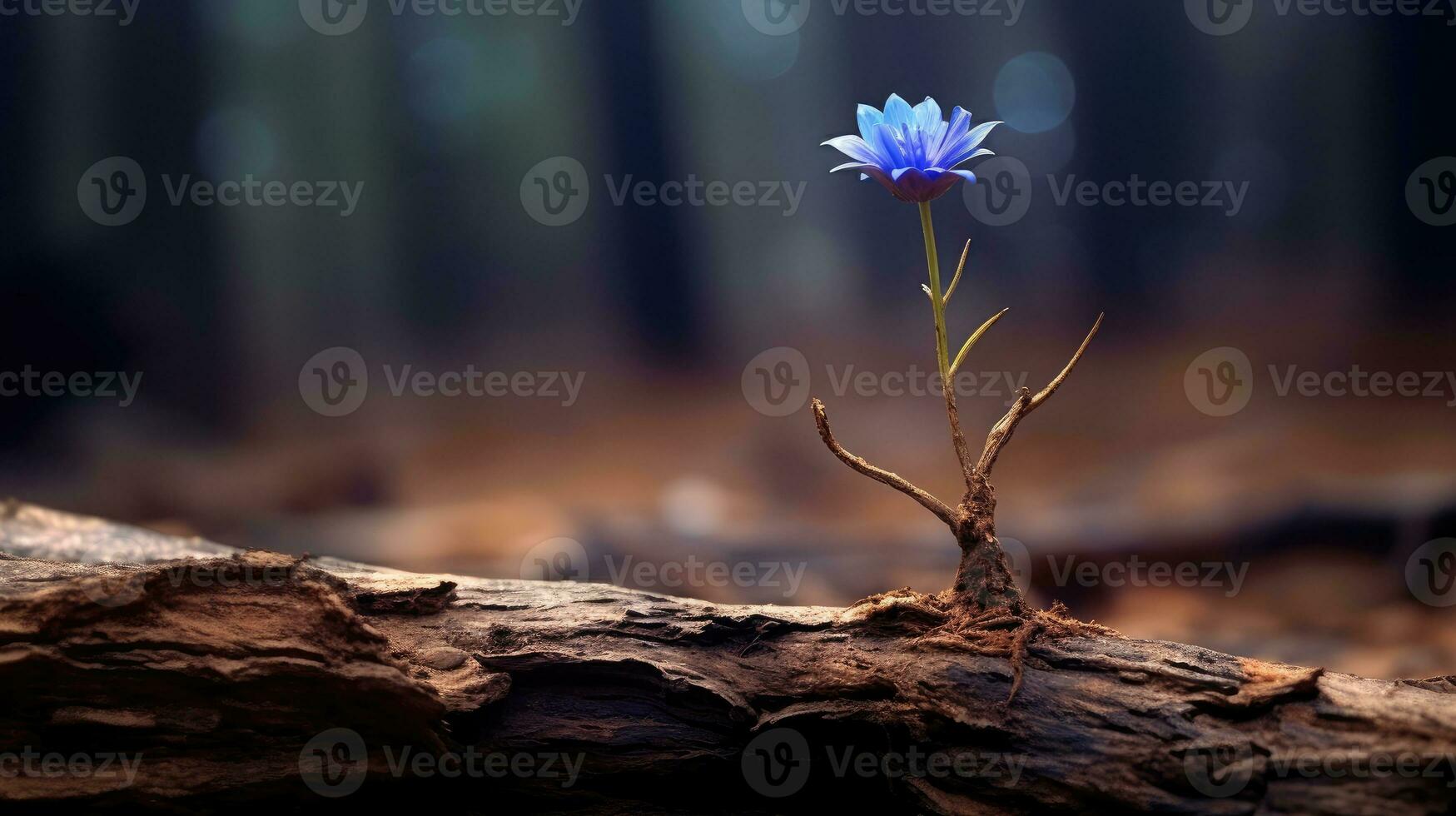 lonely blue flower forest peaceful landscape freedom scene beautiful nature wallpaper screen photo