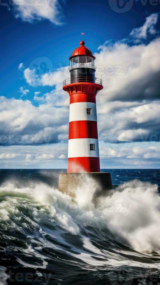 lighthouse storm waves splash peaceful landscape freedom scene beautiful nature wallpaper photo