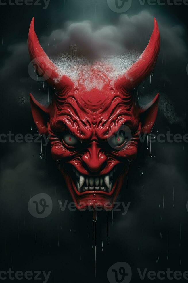 hannya mask japanese theatre fog cloud tattoo photo scary scream demonic evil monster smoke