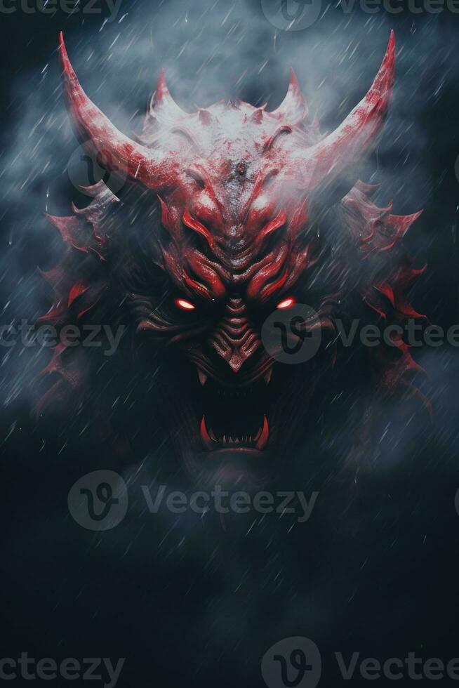hannya mask japanese theatre fog cloud tattoo photo scary scream demonic evil monster smoke