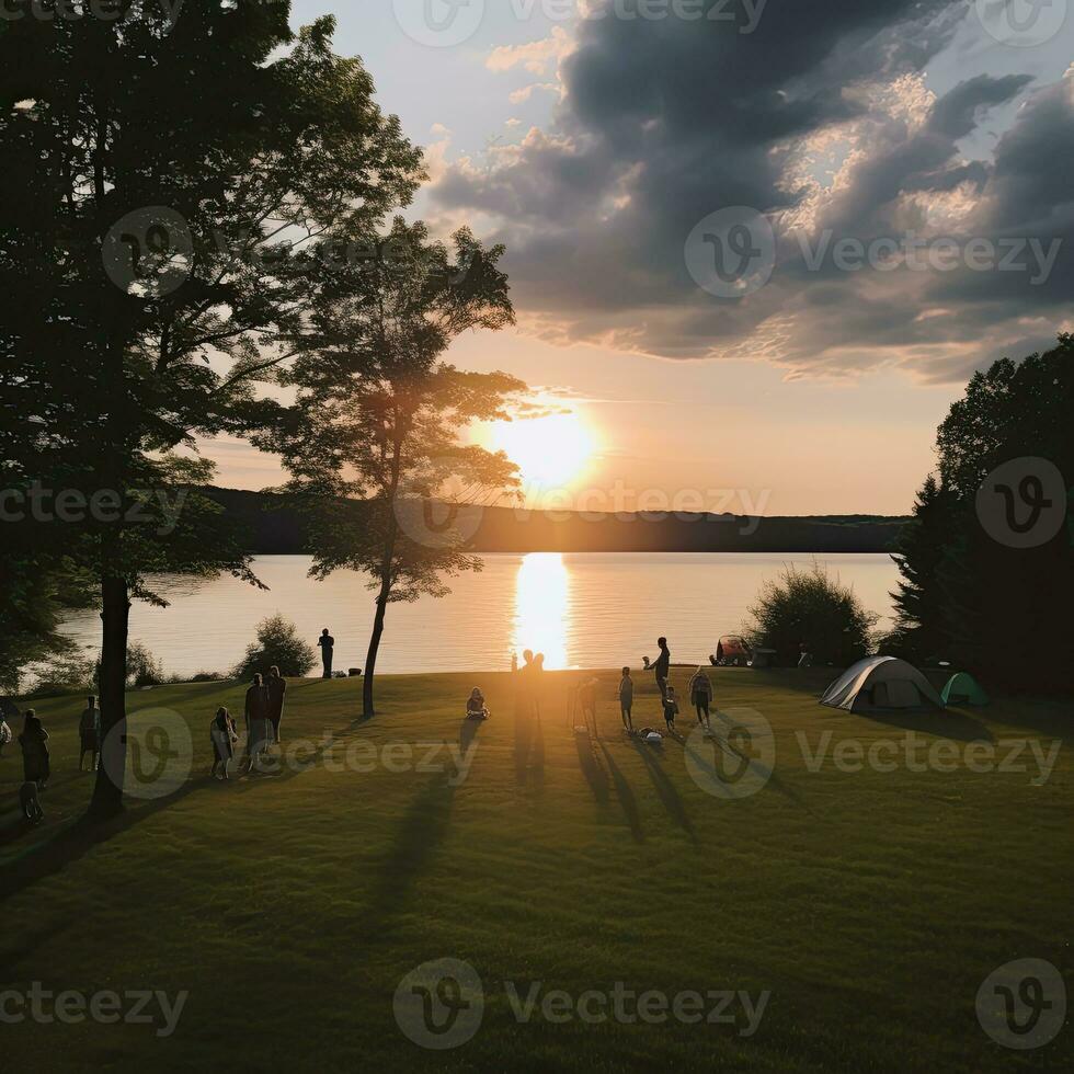 acampar puesta de sol tienda tranquilidad gracia paisaje zen armonía descanso calma unidad armonía fotografía foto