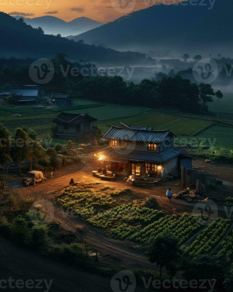 night village lights tranquility grace landscape zen harmony calmness unity harmony photography photo