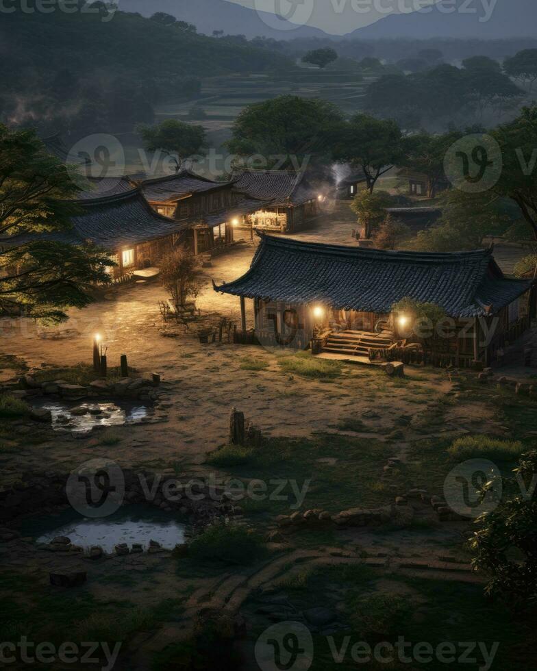 night village lights tranquility grace landscape zen harmony calmness unity harmony photography photo