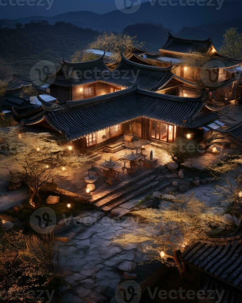 night village lights tranquility grace landscape zen harmony calmness unity harmony photography photo