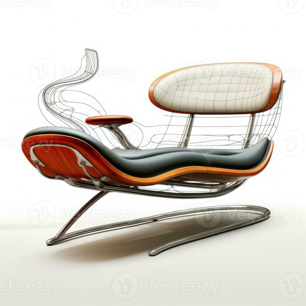 bench retro futuristic furniture sketch illustration hand drawing reference designer idea photo