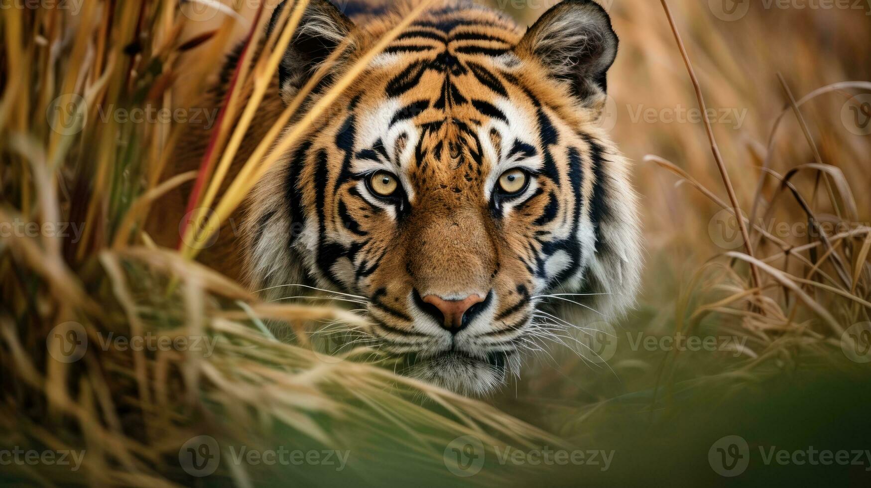 tiger hidden predator photography grass national geographic style 35mm documentary wallpaper photo