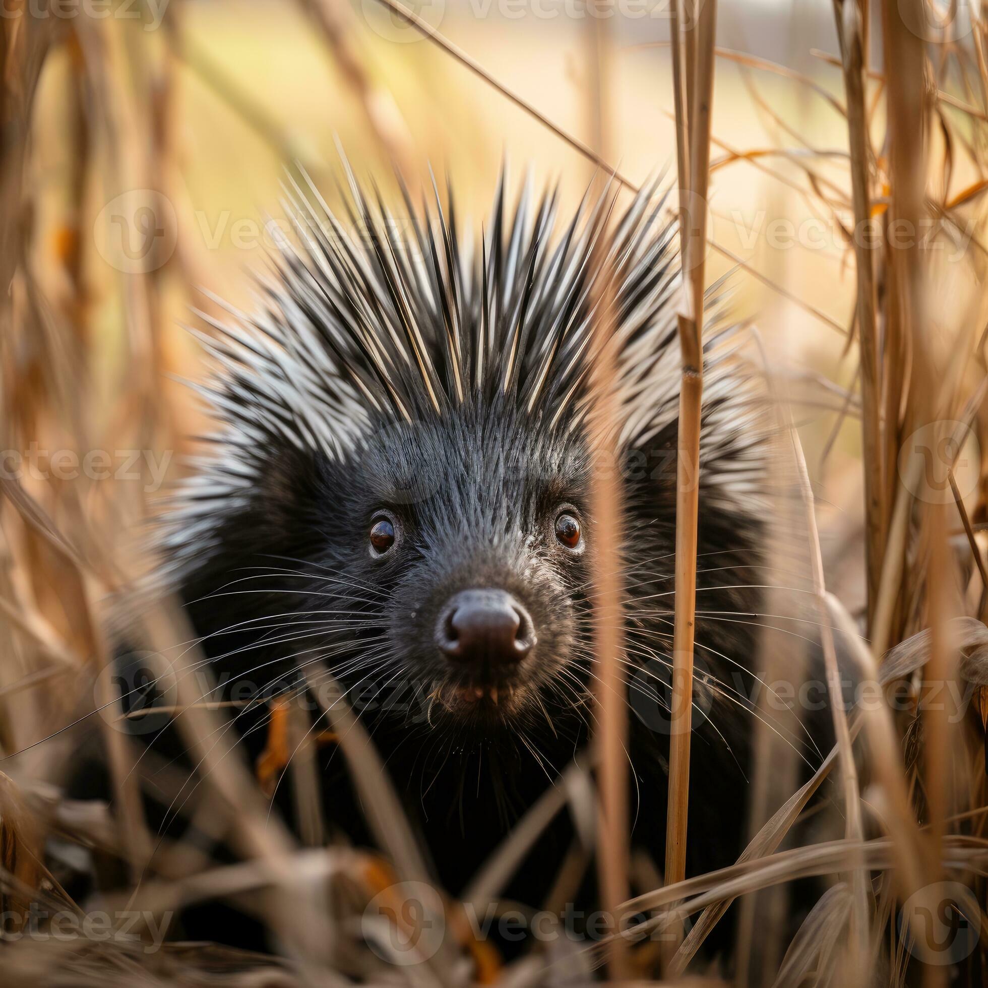porcupine hidden predator photography grass national geographic style