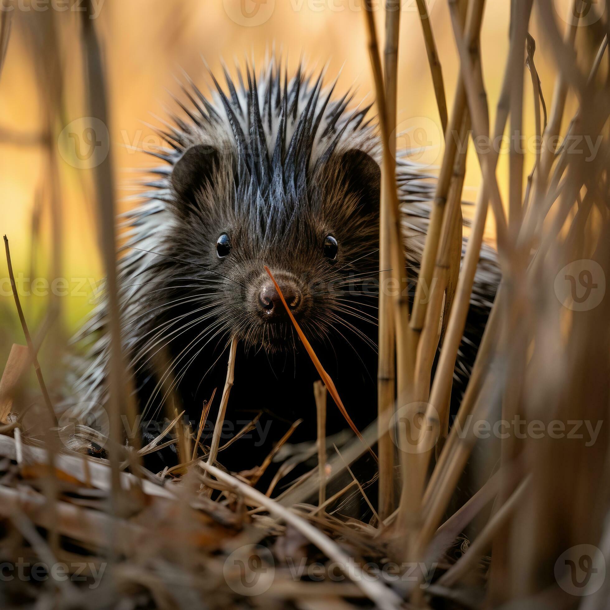 porcupine hidden predator photography grass national geographic style 35mm documentary wallpaper