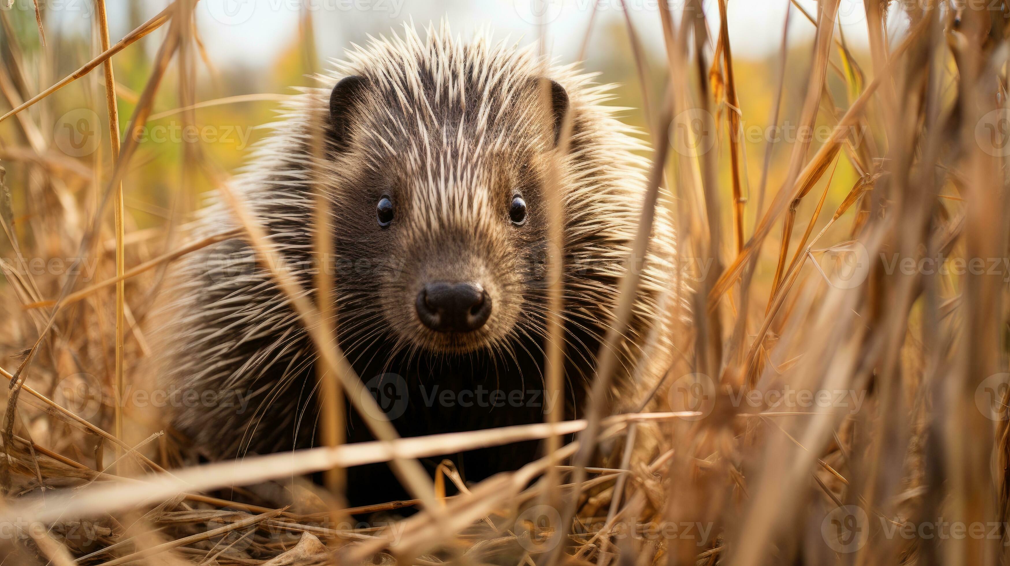 porcupine hidden predator photography grass national geographic style 35mm documentary wallpaper