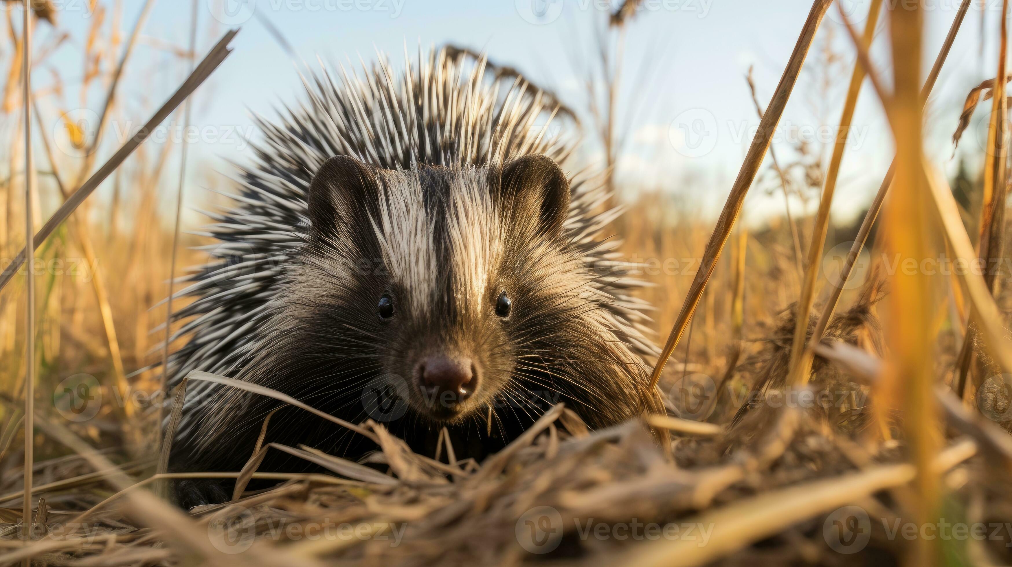 porcupine hidden predator photography grass national geographic style 35mm documentary wallpaper