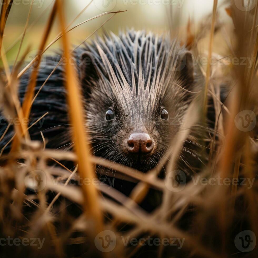 porcupine hidden predator photography grass national geographic style 35mm documentary wallpaper