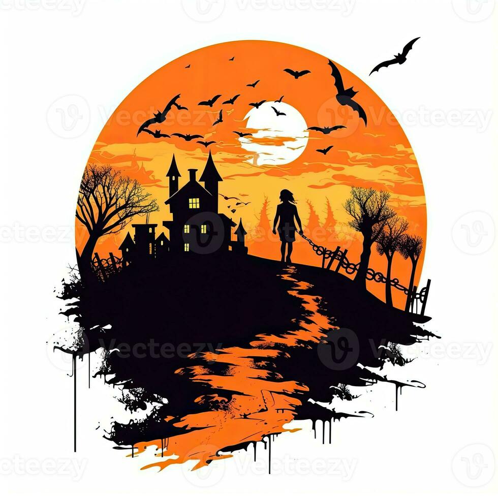 halloween clipart illustration vector tshirt design sticker cut scrapbook orange tattoo photo