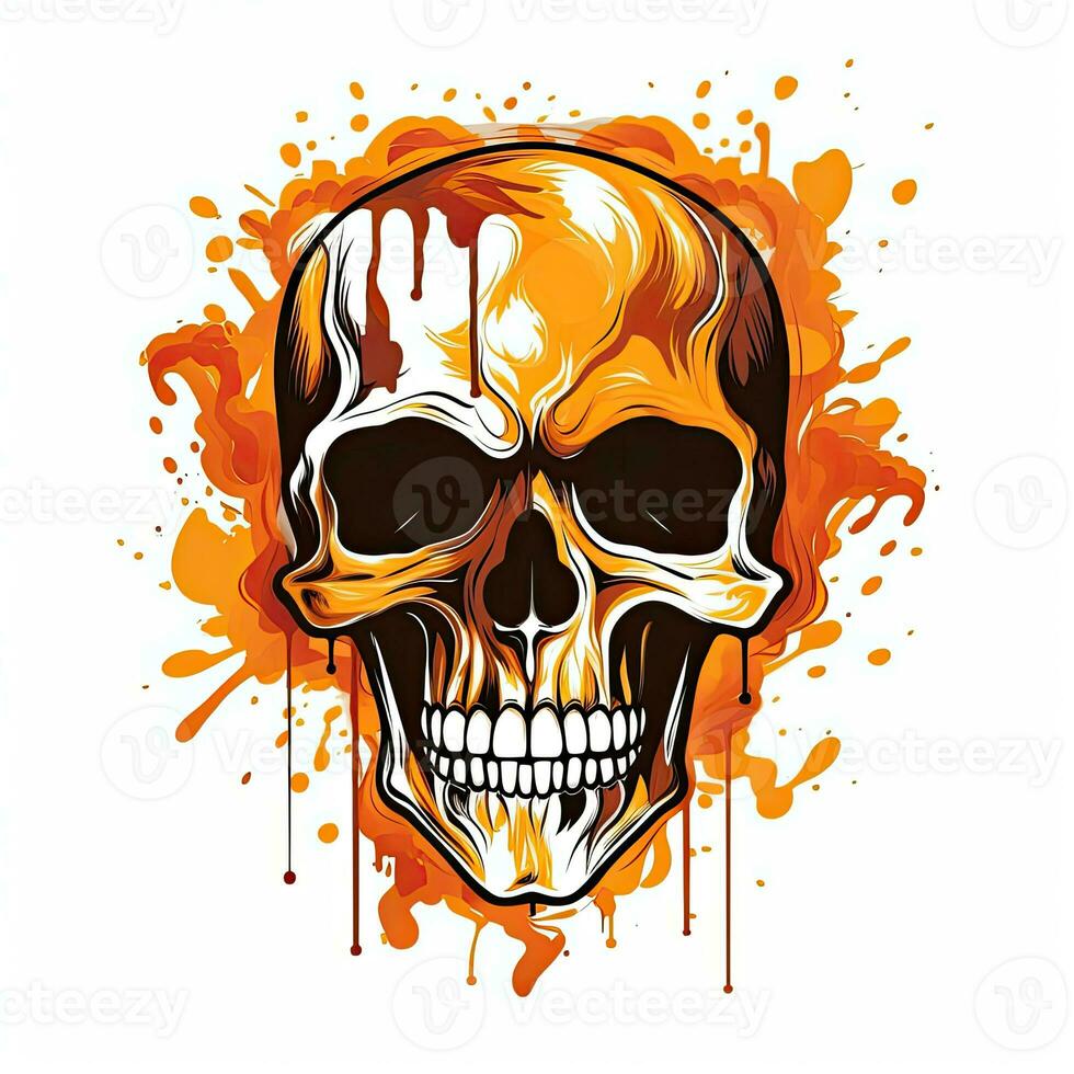 zombie skull halloween clipart illustration vector tshirt design sticker cut scrapbook tattoo photo