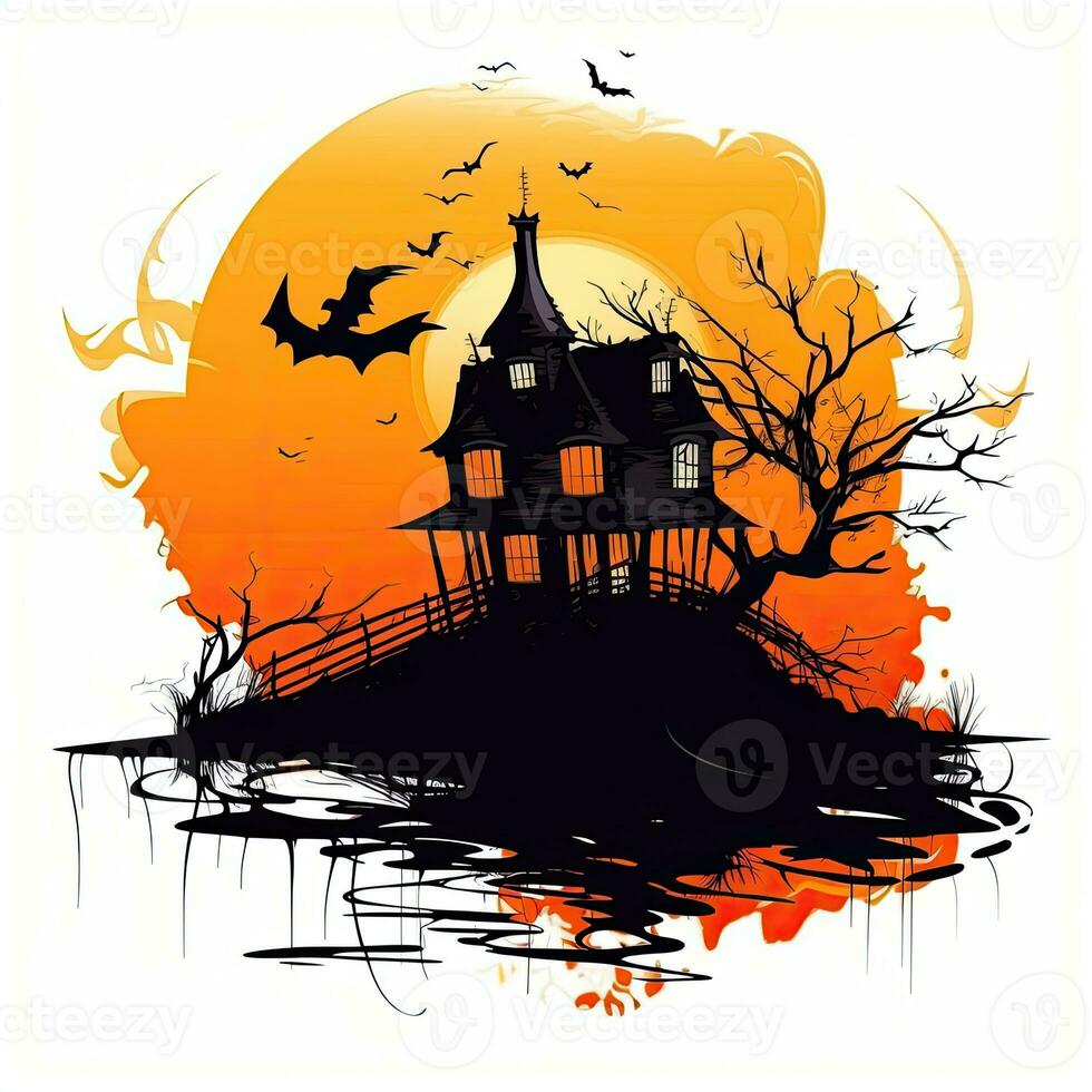 vampire castle house halloween clipart illustration vector tshirt design cut scrapbook tattoo photo