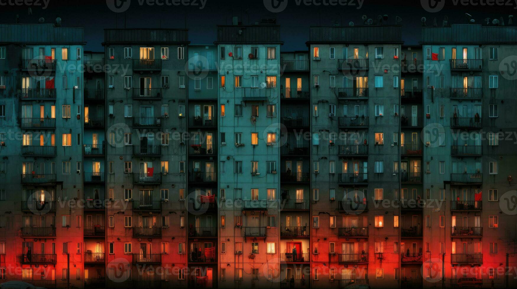 melancólico Soviético edificios Rusia depresivo comodidad fondo de pantalla teléfono inteligente foto fachada noche luces