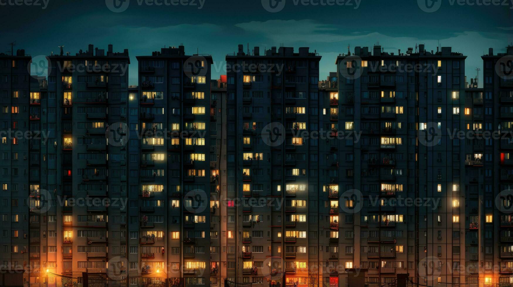 melancólico Soviético edificios Rusia depresivo comodidad fondo de pantalla teléfono inteligente foto fachada noche luces