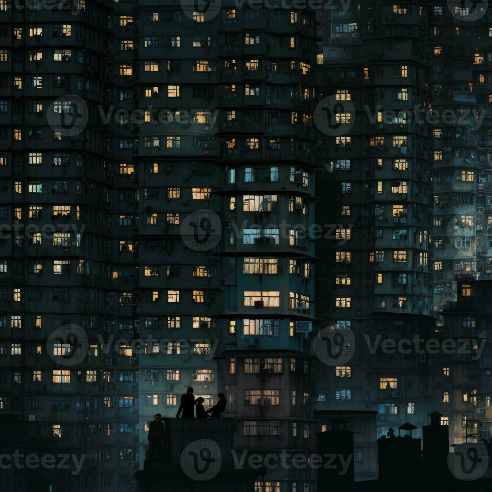 melancólico Soviético edificios Rusia depresivo comodidad fondo de pantalla teléfono inteligente foto fachada noche luces