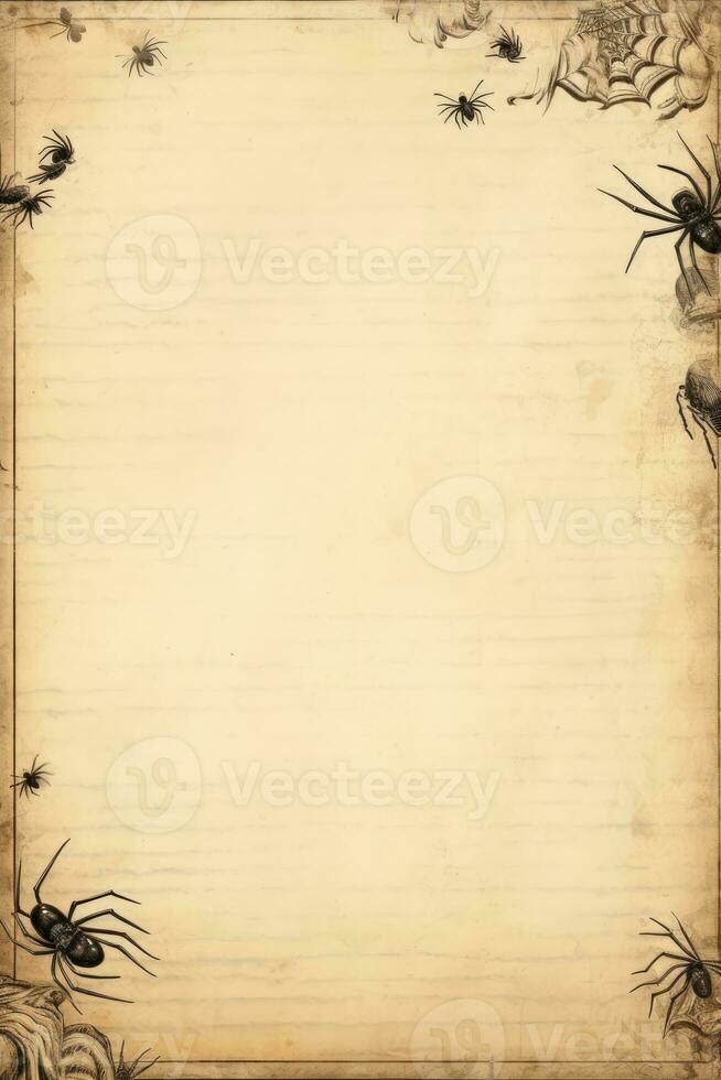 retro Clásico desgastado sábana álbum de recortes página Víspera de Todos los Santos sucio blanco Envejecido pergamino papel imprimible foto