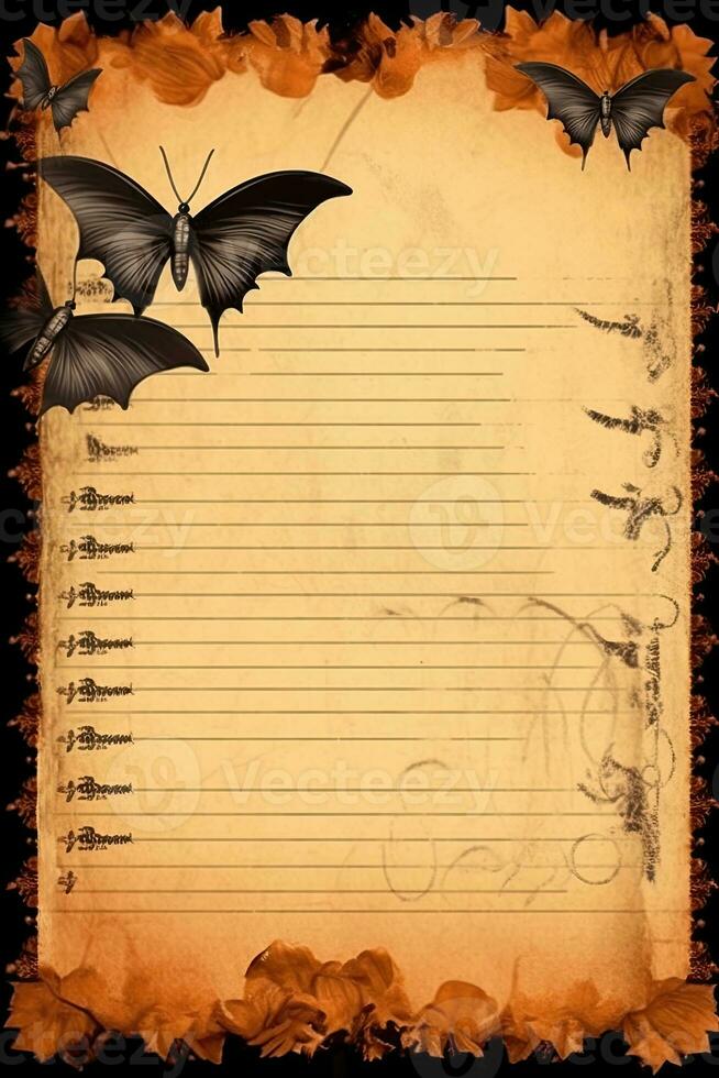 retro vintage worn sheet scrapbook page halloween dirty blank aged parchment paper printable photo