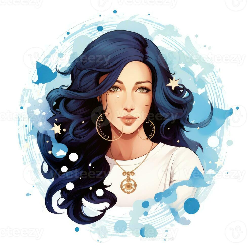 mysterious portrait of a girl mystical atmosphere illustration poster elegance woman female face photo