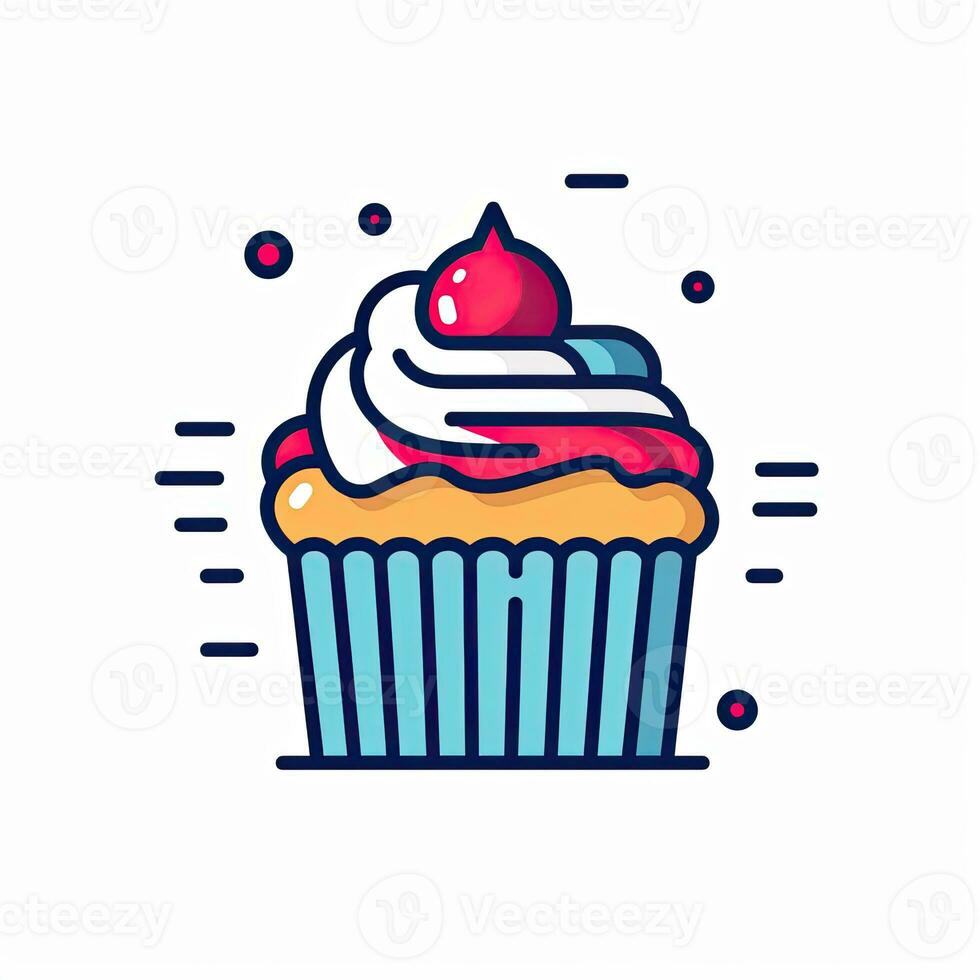 cupcake sticker doodle drawing clipart isolated illustration sweet tattoo design logo icon photo