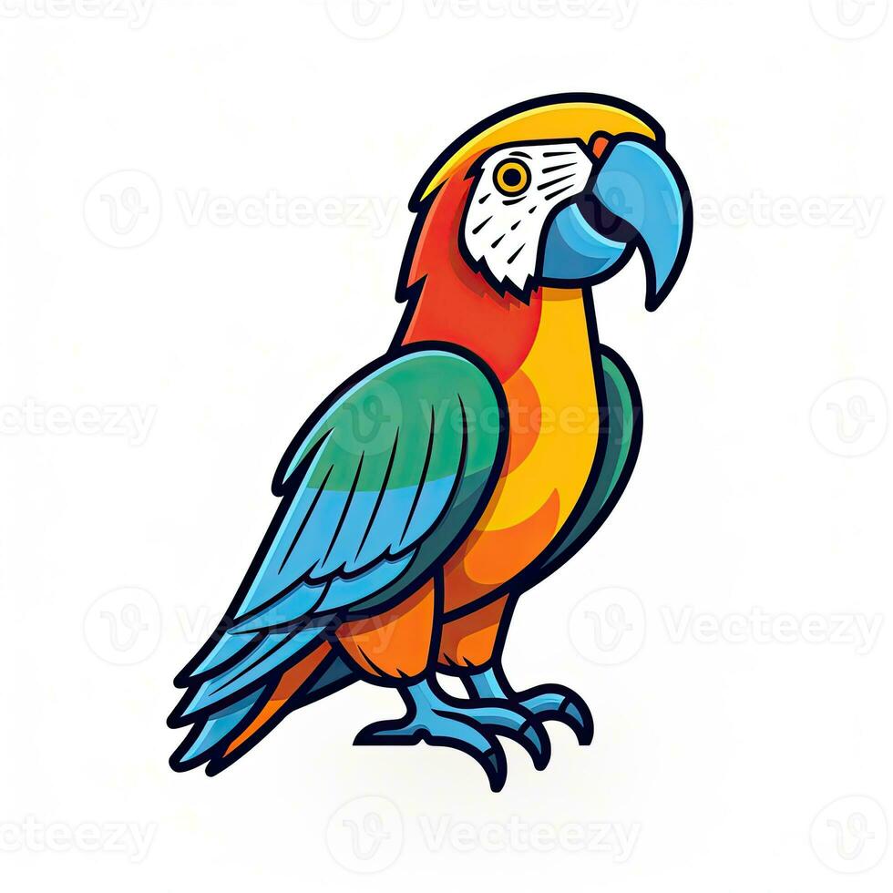 parrot ara logotype icon sticker emblem clipart illustration simple vector png eps isolated photo