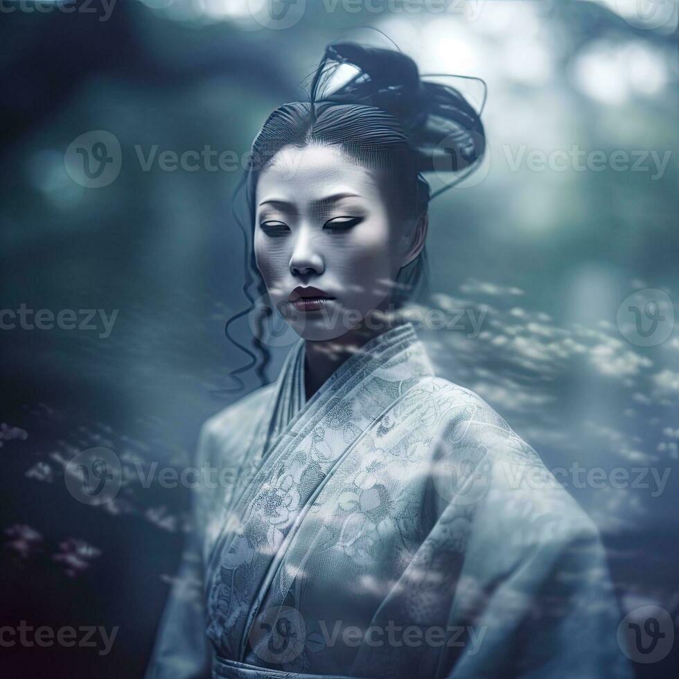 mysterious portrait of a girl mystical atmosphere illustration poster elegance woman female face photo