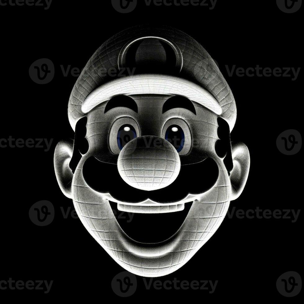 Mario game character pixel art tattoo engraving 8bit graphic design poster wall art illustration photo