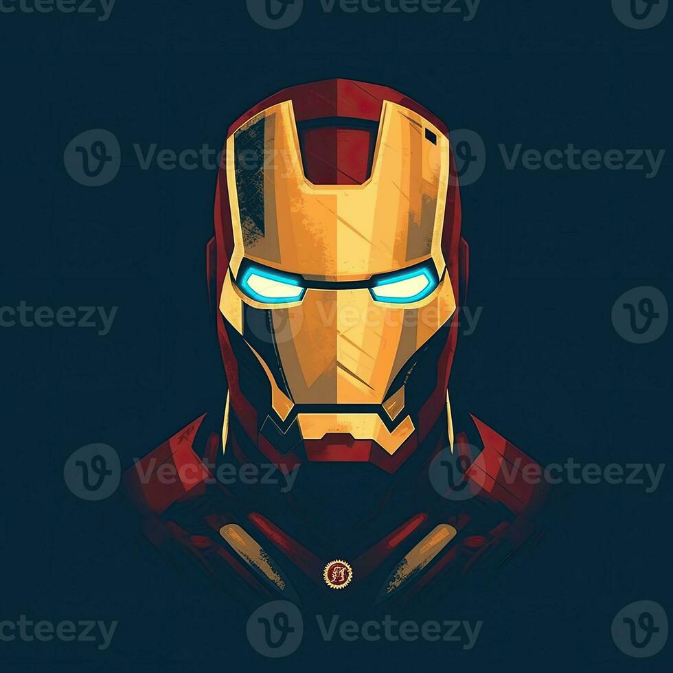 iron man mask portrait logo tattoo poster pixel art illustration voxel graphic photo