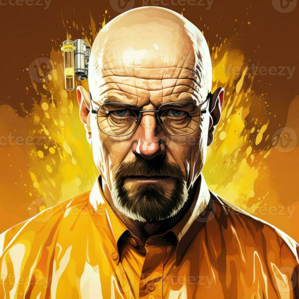 Heisenberg Walter blanco vector sencillo ilustración rotura malo obra de arte póster tatuaje foto