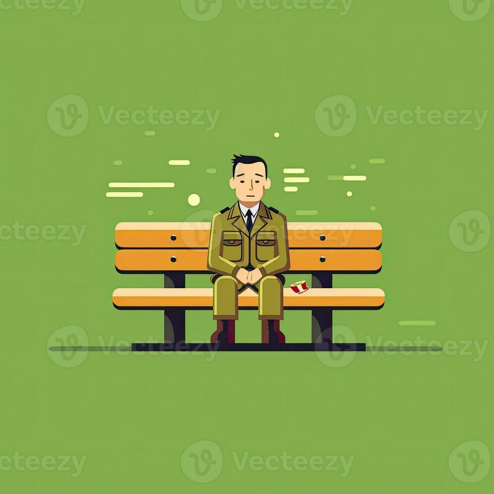 forest gamp minimalistic art illustration wallpaper poster movie sitting man photo