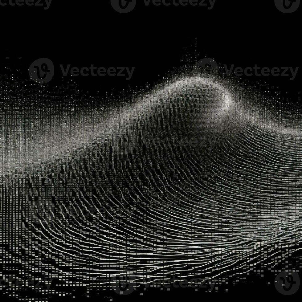digital waves pixel art black and white illustration matrix photo