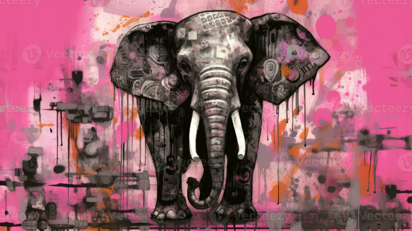 elephant expressive children animal illustration painting scrapbook drawn artwork cute cartoon photo