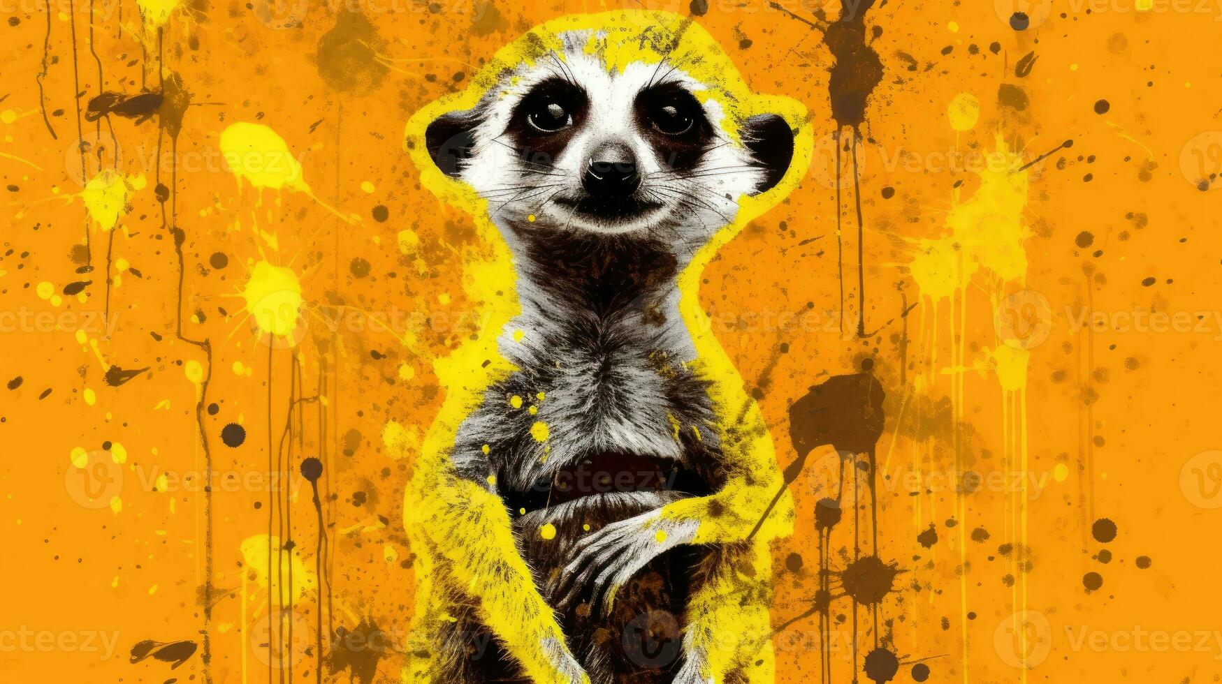 marmot meerkat expressive children illustration painting scrapbook drawn artwork cute cartoon photo