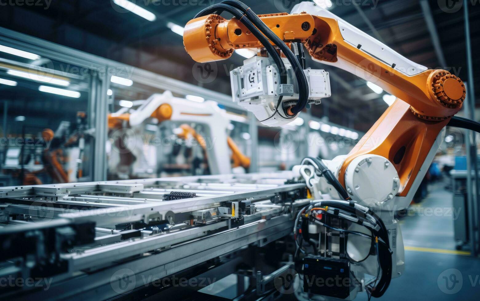 robot brazo montaje máquina fábrica taller chispas foto fabricación automatizado producción