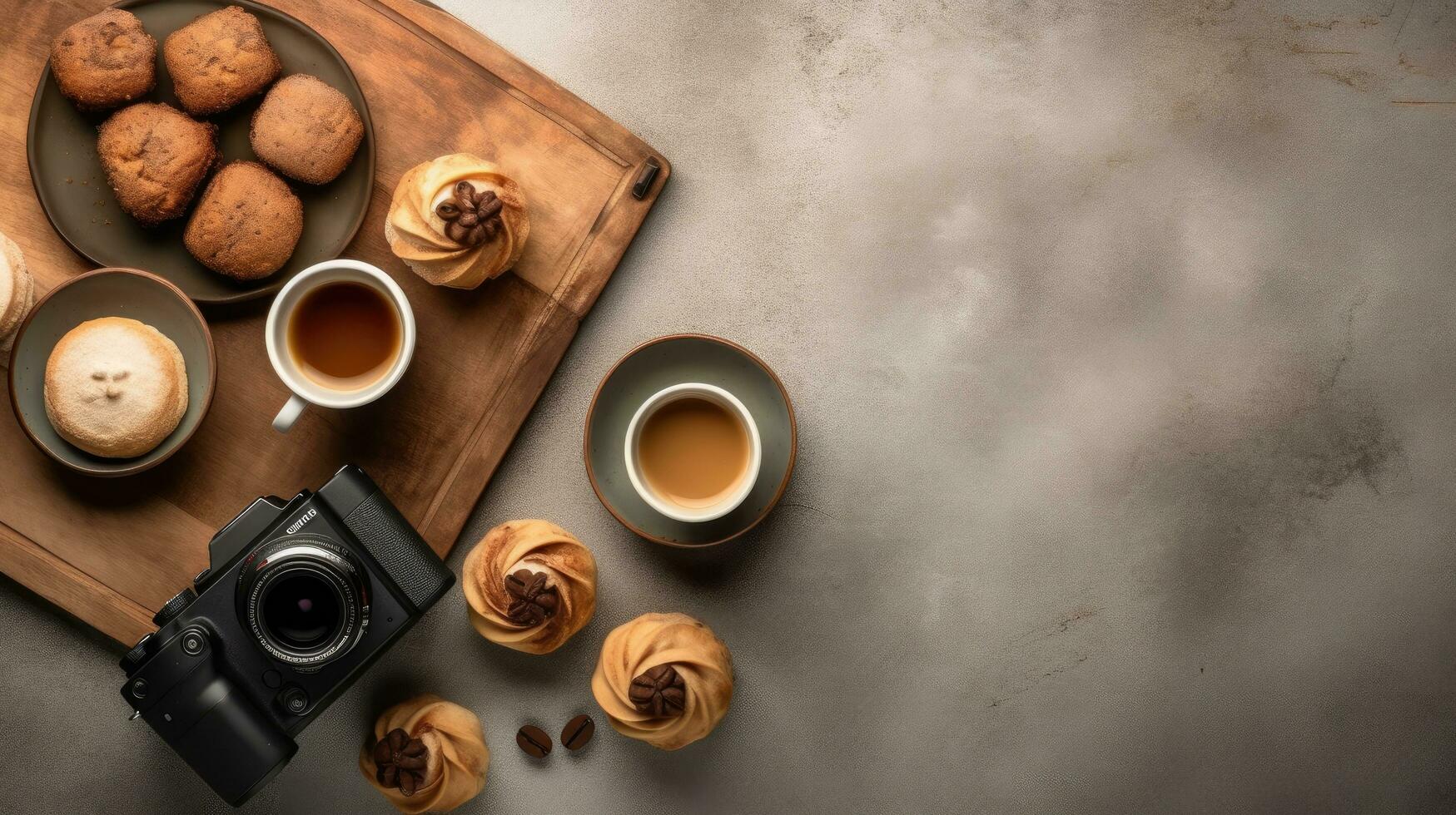 coffee beans cup banner free space text mockup fast food top view empty professional phonography photo