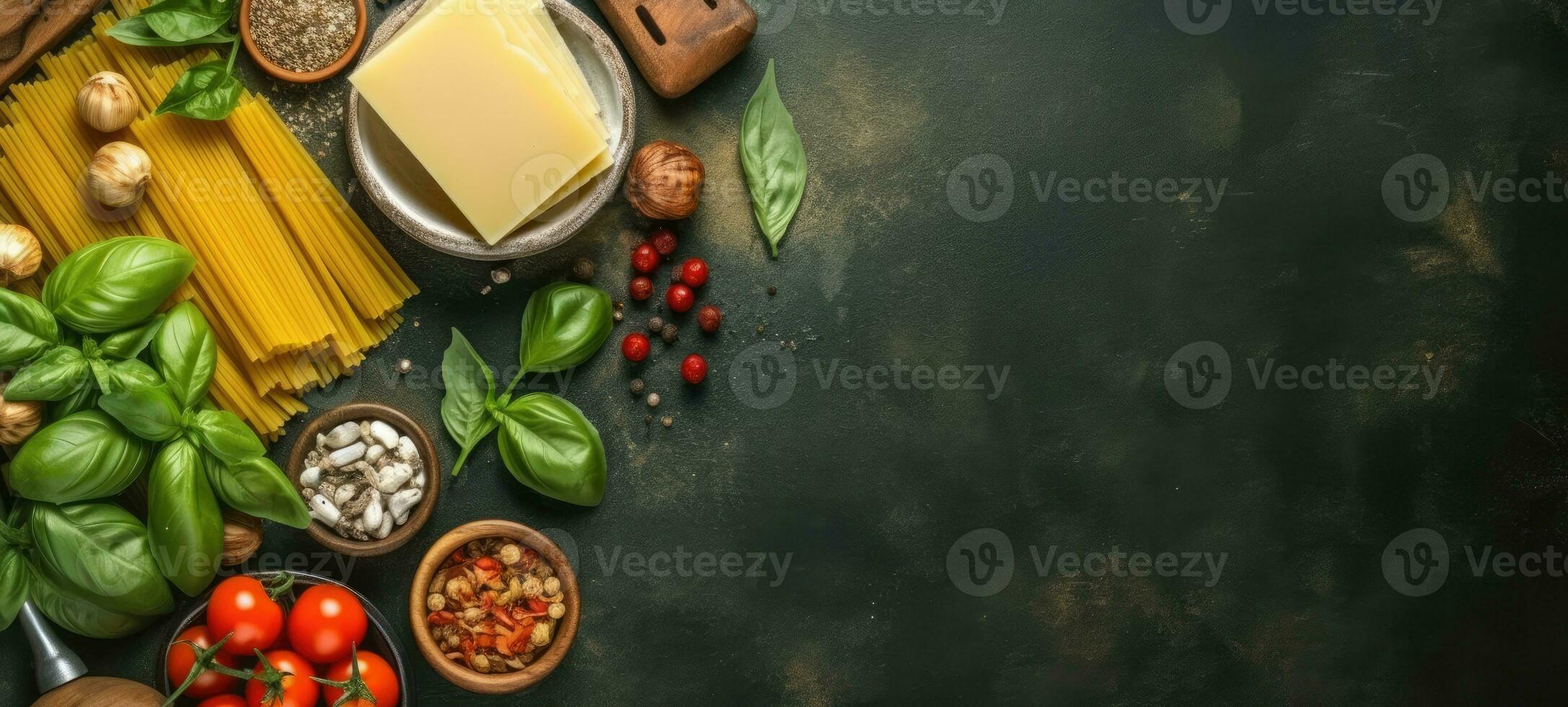 pasta cheese banner free space text mockup fast food top view empty professional phonography photo