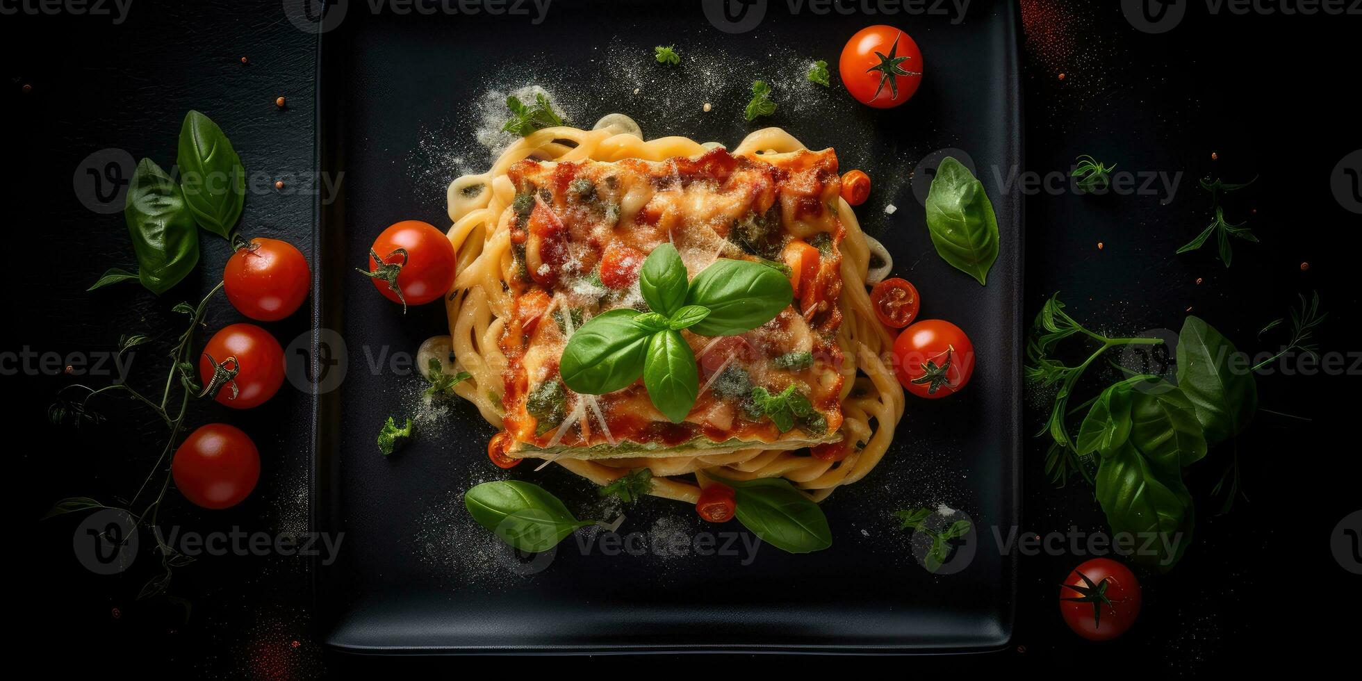 lasagna professional studio food photography social media elegant fabric hot modern ad photo