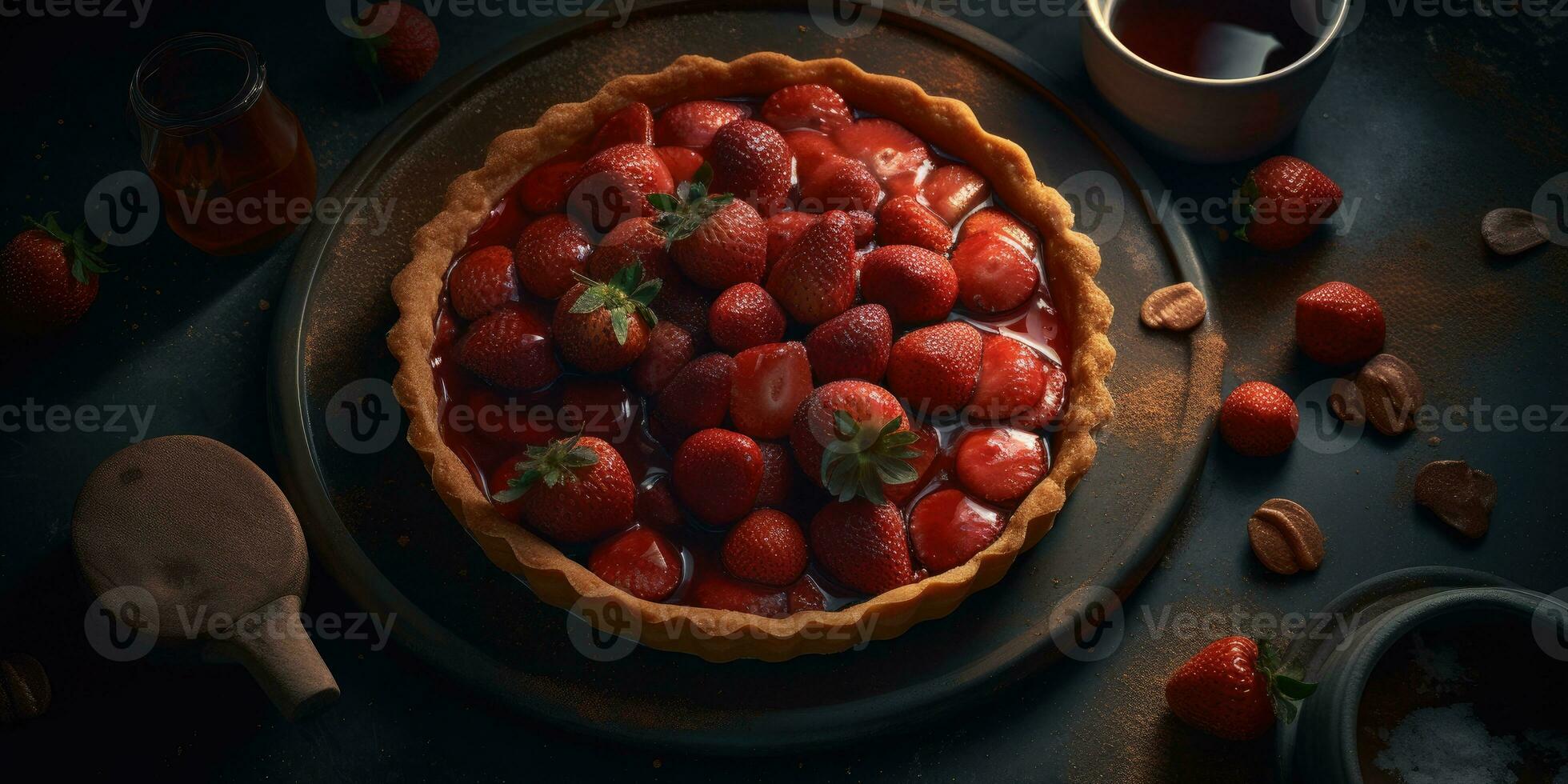 fruit pie professional studio food photography social media elegant fabric hot modern ad photo