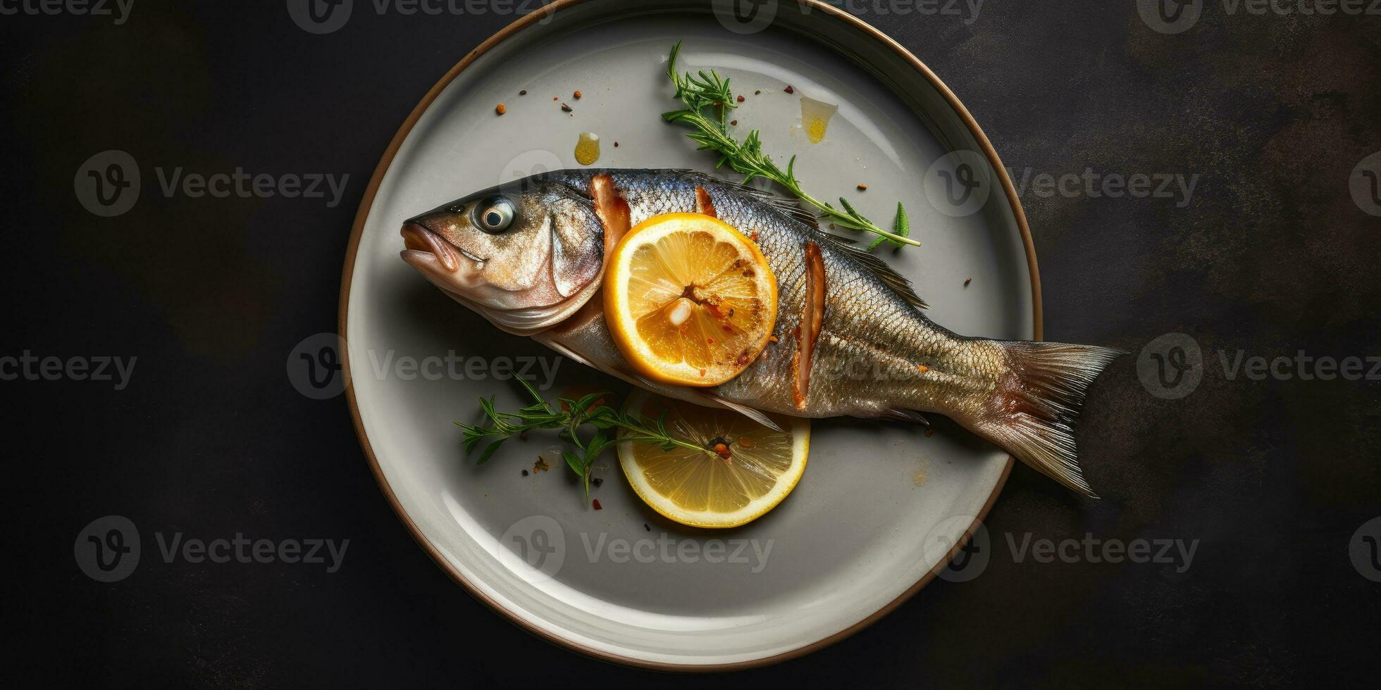 frito pescado limón profesional estudio comida fotografía social medios de comunicación elegante tela caliente moderno anuncio foto