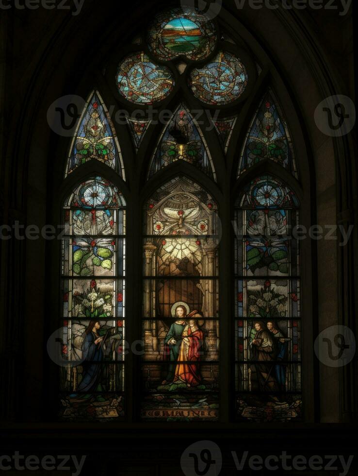 manchado vaso ventana mosaico religioso collage obra de arte retro Clásico texturizado religión foto
