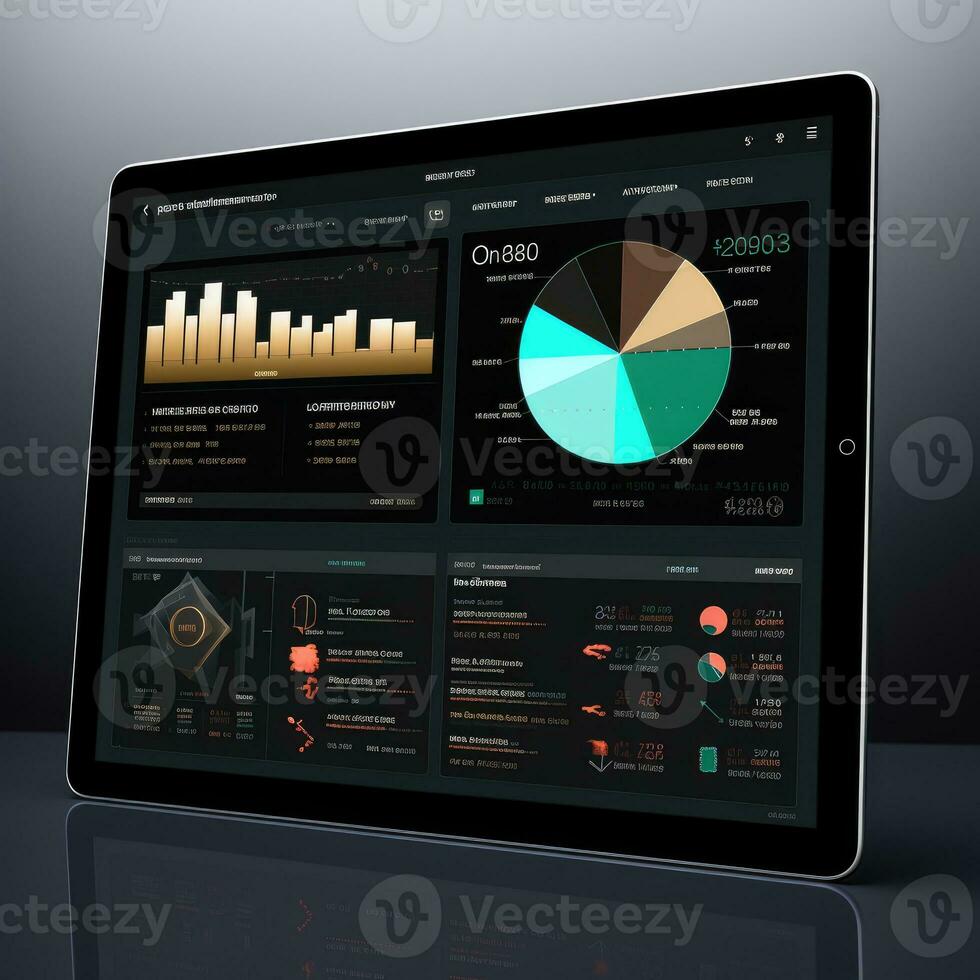 tableta Bosquejo ui interfaz estadística grafico diagrama pantalla sitio web presentación tablero modelo foto