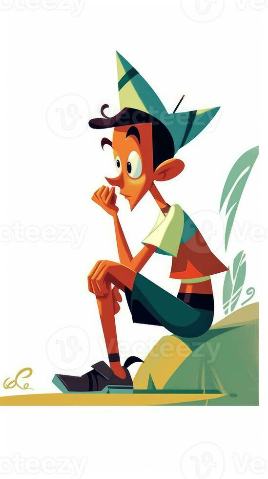 pinocchio fairytale character cartoon illustration fantasy cute drawing book art poster graphic photo