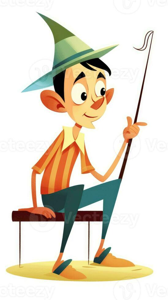 pinocchio fairytale character cartoon illustration fantasy cute drawing book art poster graphic photo